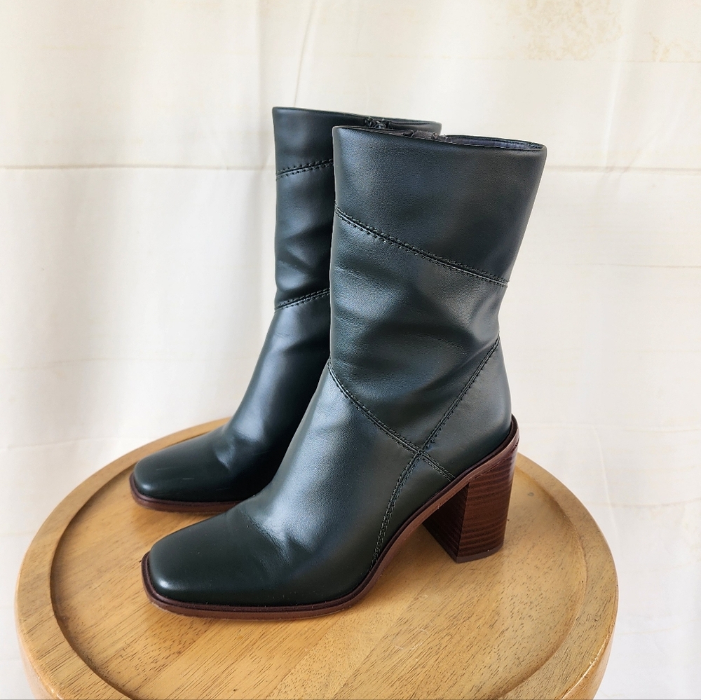 Franco Sarto Stormy Leather Dark Green Boots